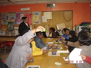 Eastern Cape Educators creating moon craters